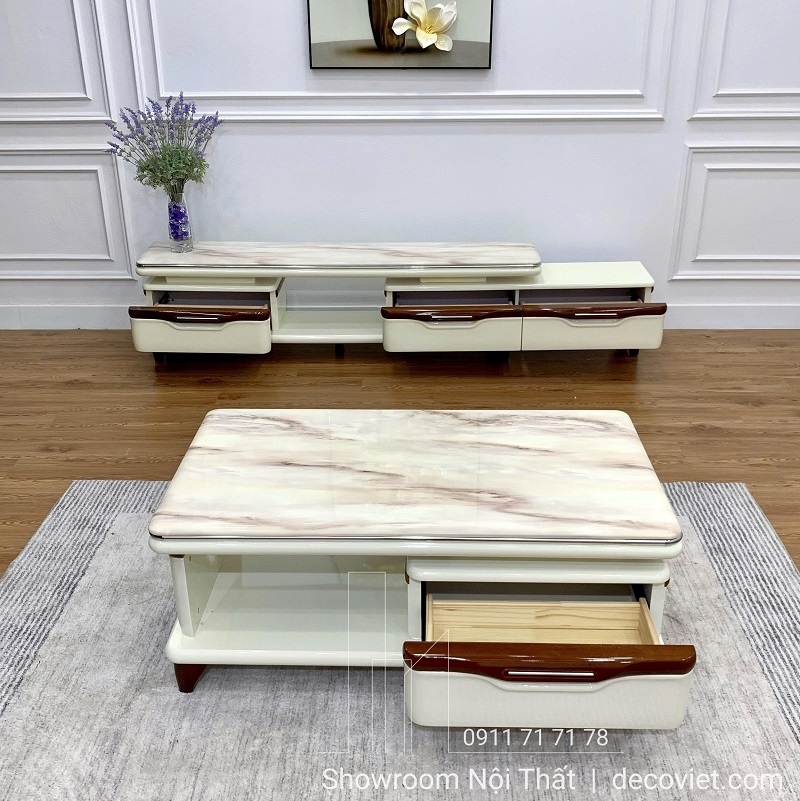 Combo Kệ Tivi Bàn Trà Mặt Đá 106T