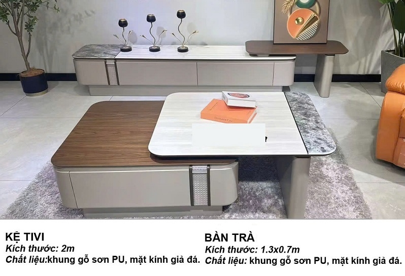 Combo Kệ Tivi Bàn Trà Nhập Khẩu 99T
