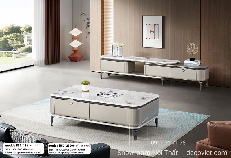 Combo Kệ Tivi Mặt Đá Cao Cấp 87T