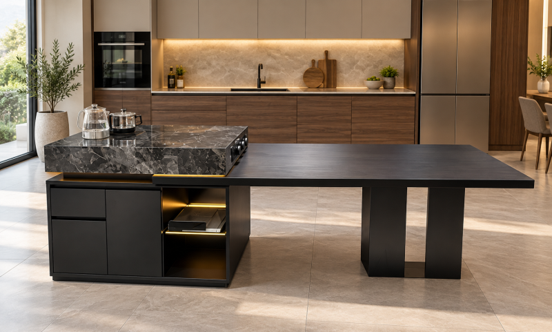 Đảo Bếp Kết Hợp Bàn Ăn Cao Cấp 2662S