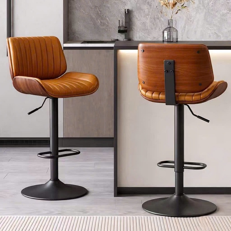 Ghế Bar Bọc Da Lưng Gỗ 280T