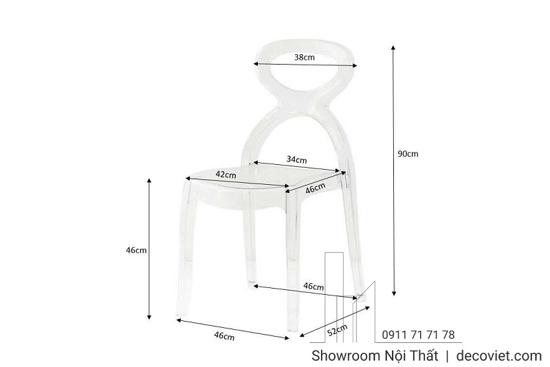 Ghế Cafe Nhựa Hiện Đại 225T