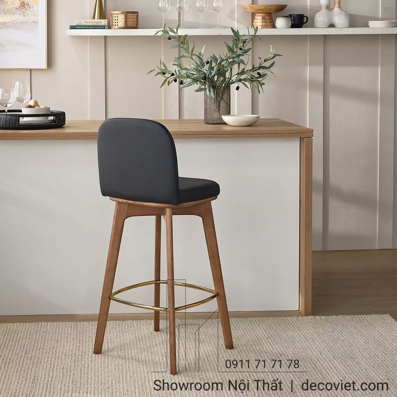 Ghế Quầy Bar Chân Gỗ 255T