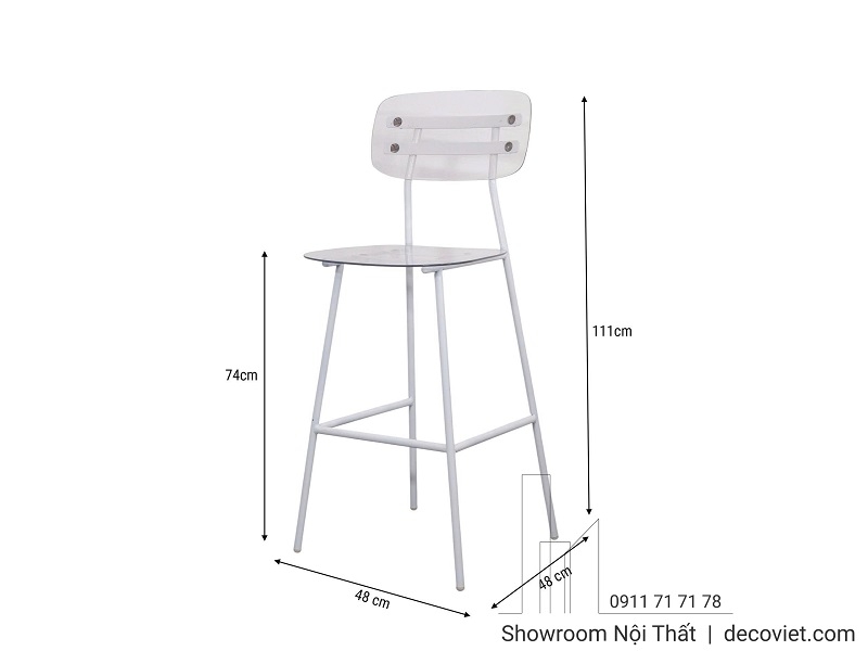 Ghế Quầy Bar Lưng Nhựa 270T