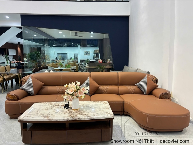 Ghế Sofa Gỗ Mun Da Bò Cao Cấp 1091T