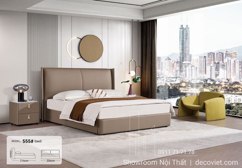Giường Bọc Da Nhập Khẩu 155T