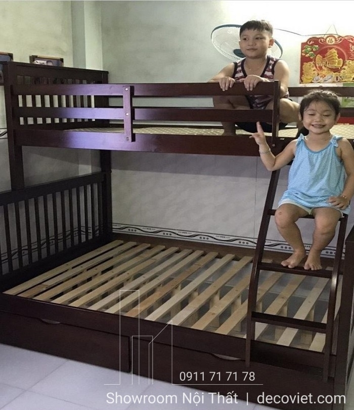 Giường Tầng Cho Bé 401T – Nâu