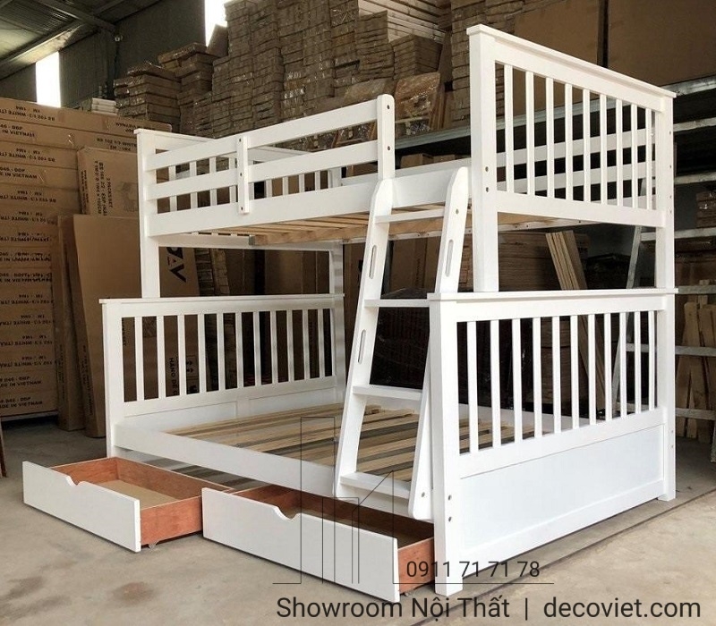 Giường Tầng Giá Rẻ 1T – Trắng