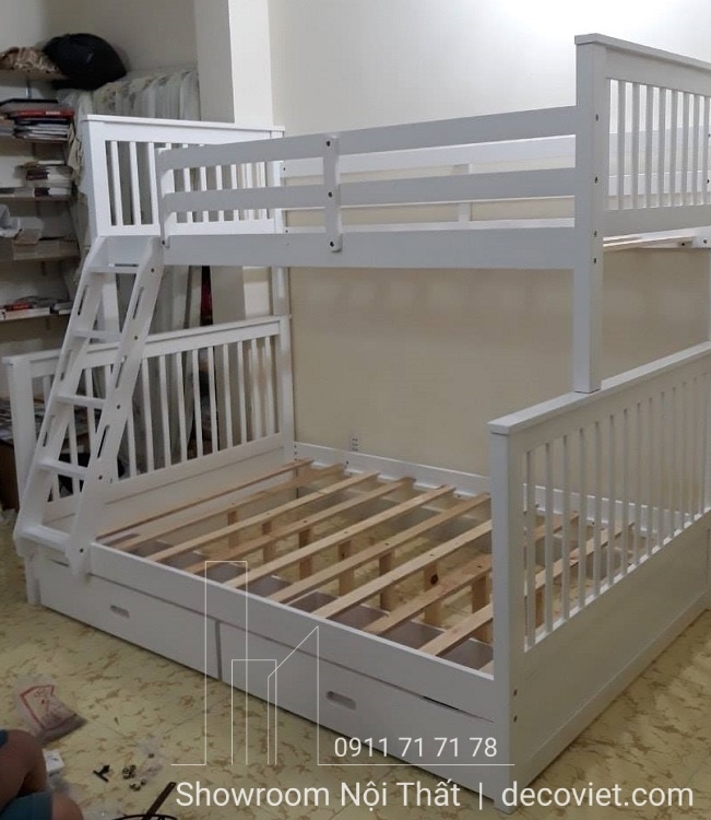 Giường Tầng Giá Rẻ 1T – Trắng