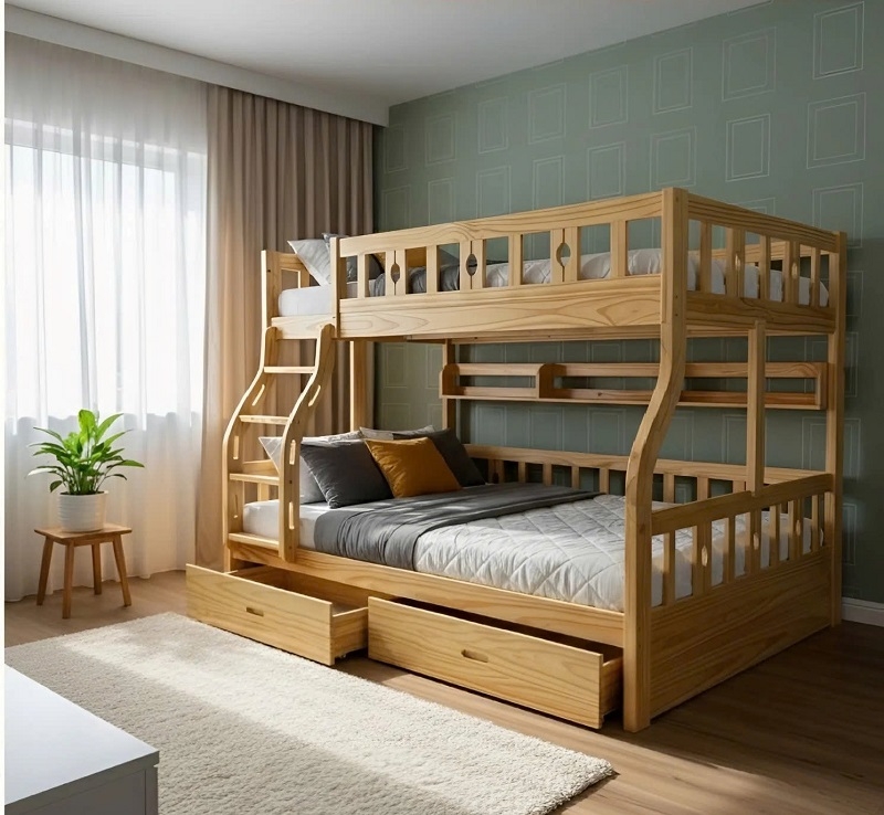 Giuờng Tầng Gỗ Cho Bé 450T