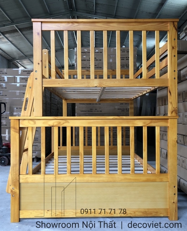 Giường Tầng Gỗ Giá Rẻ 1T – Vàng