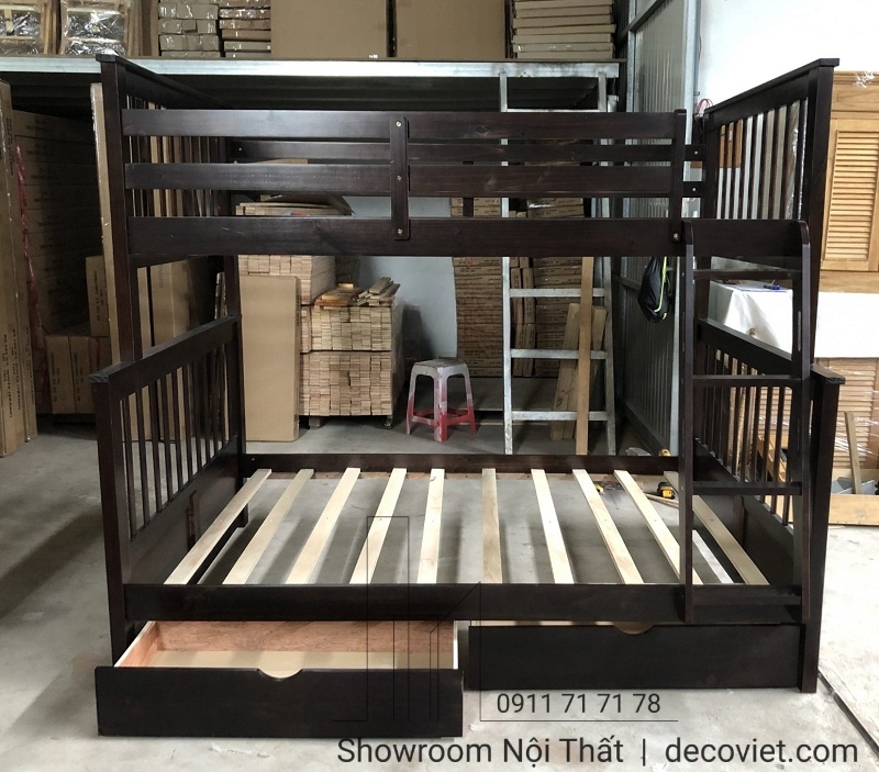 Giường Tầng Trẻ Em 1T – Nâu