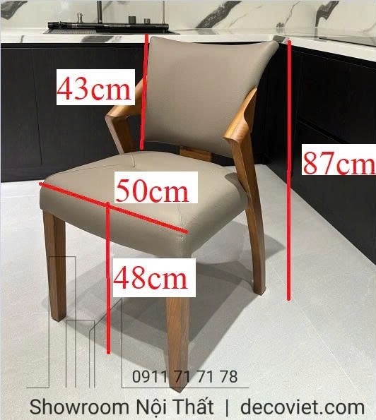 Ghế Ăn Gỗ Bọc Da 487S