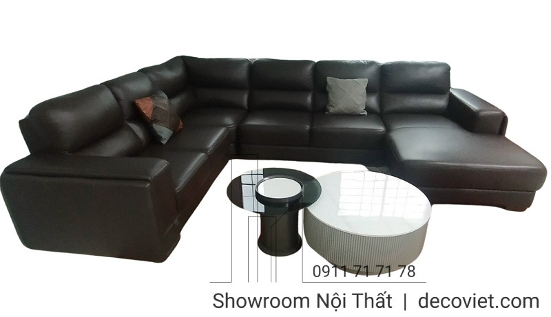 Sofa Chữ U Da Bò Ý 854T