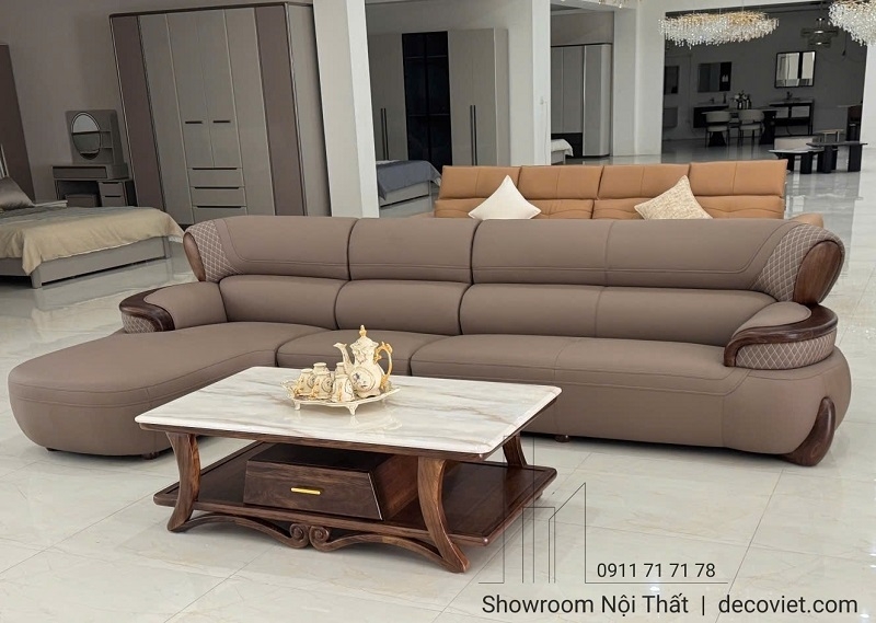 Sofa Gỗ Mun Góc L Nhập Khẩu 1107T