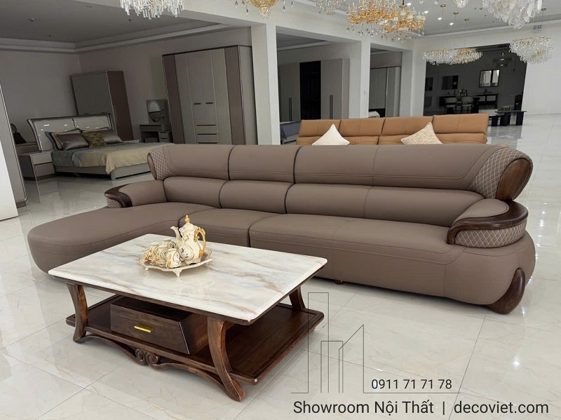 Sofa Gỗ Mun Góc L Nhập Khẩu 1107T