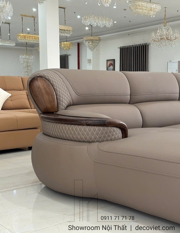 Sofa Gỗ Mun Góc L Nhập Khẩu 1107T