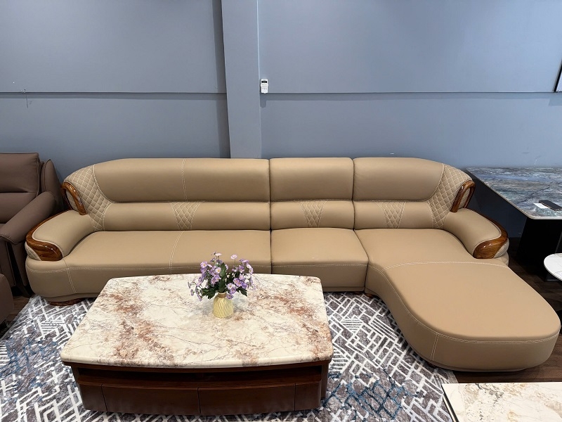 Sofa Gỗ Mun Nhập Khẩu Da Bò 1090T