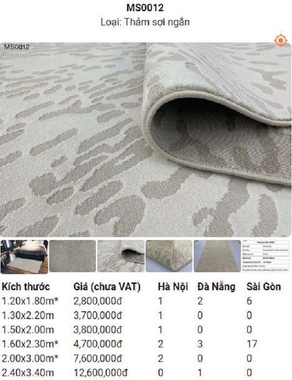 Thảm Lót Phòng Ngủ MS0012