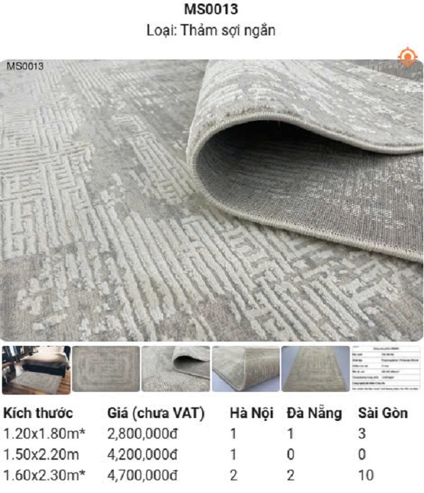 Thảm Trải Phòng Ngủ Đẹp MS0013