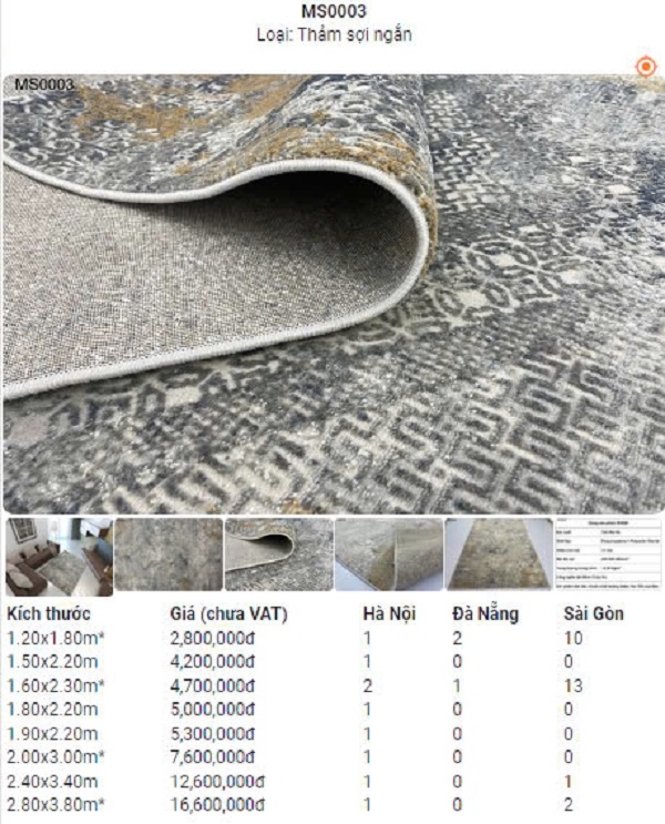 Thảm Trải Phòng Khách MS0003