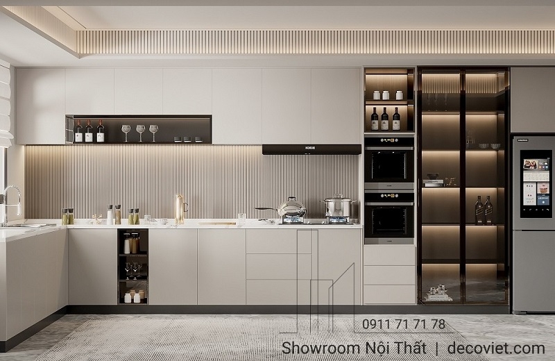 Tủ Bếp Chữ L Hiện Đại 1113T