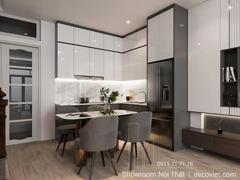 Tủ Bếp Chữ L Nhỏ Đẹp 435T