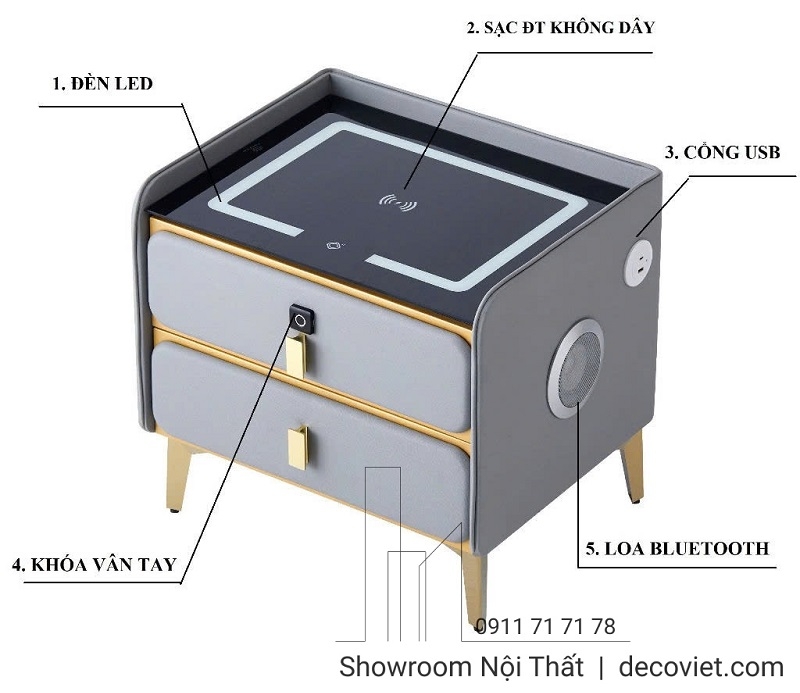 Tủ Đầu Giường Cao Cấp 107T