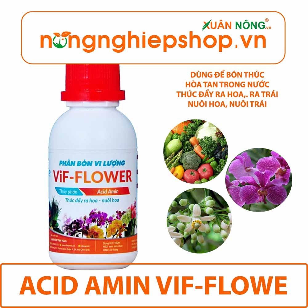 AXIT AMIN  (Vif-Flower) - (Thúc đẩy ra hoa, nuôi hoa -  Ra trái, nuôi trái)