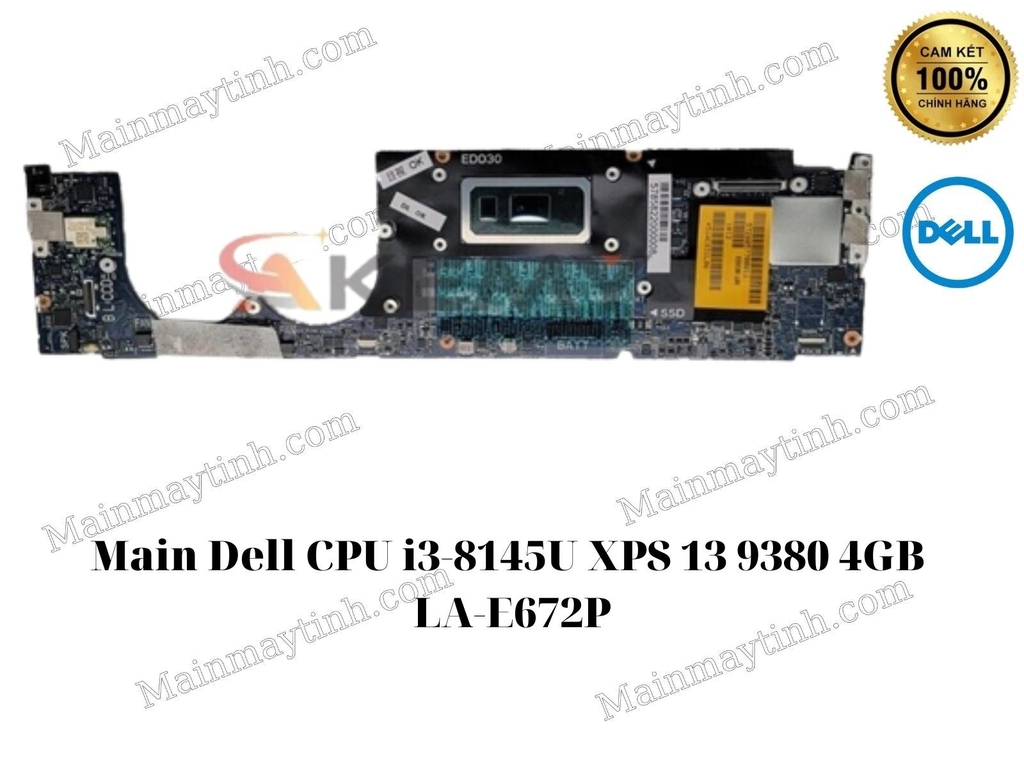 Main Dell CPU i3-8145U XPS 13 9380 4GB LA-E672P