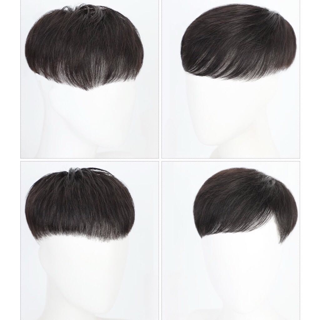 Tóc Giả Bằng Tóc Thật Nguyên Đầu Tém Trung Niên Đen Nhánh - Wina Wigs - Tóc  Giả Bằng Tóc Thật