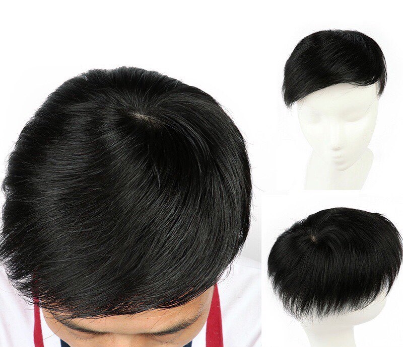 Tóc giả nam Hàn Quốc nguyên đầu cao cấp làm bằng tơ mềm mượt như tóc