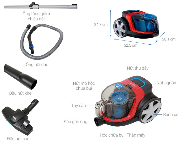 Máy hút bụi dạng hộp Philips FC9351