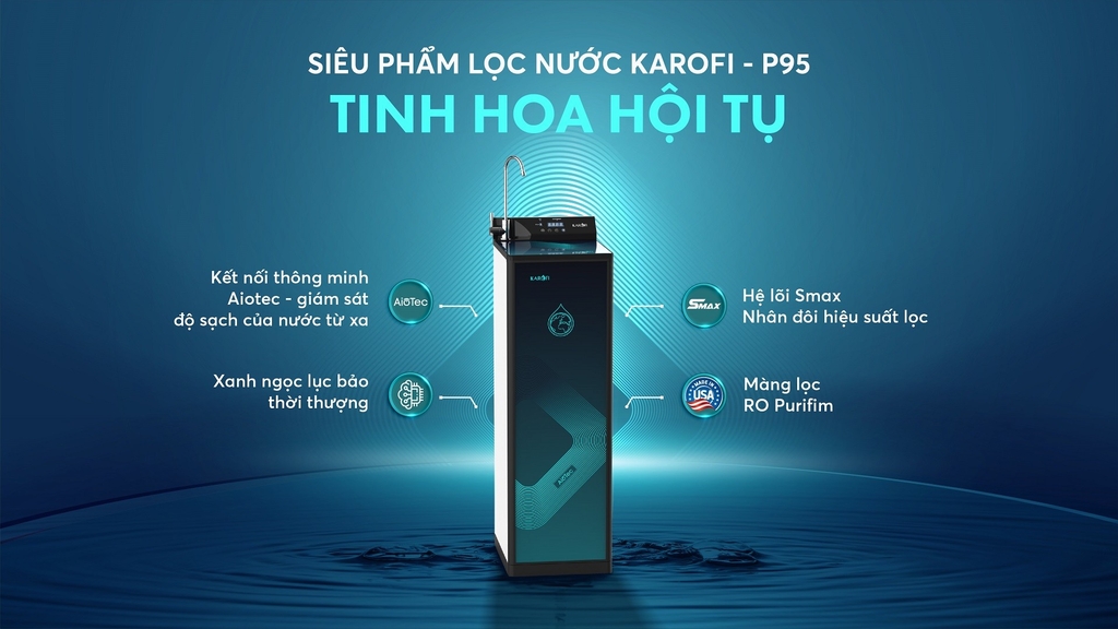 CHÍNH HÃNG] MÁY LỌC NƯỚC KAROFI KAQ P95 – THÔNG MINH 10 LÕI HYDROGEN | ĐIỆN MÁY TÂY HỒ
