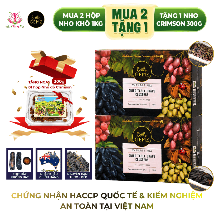 [MUA 2 TẶNG 1] - Combo 2 hộp Nho khô Ngón Tay Little Gemz