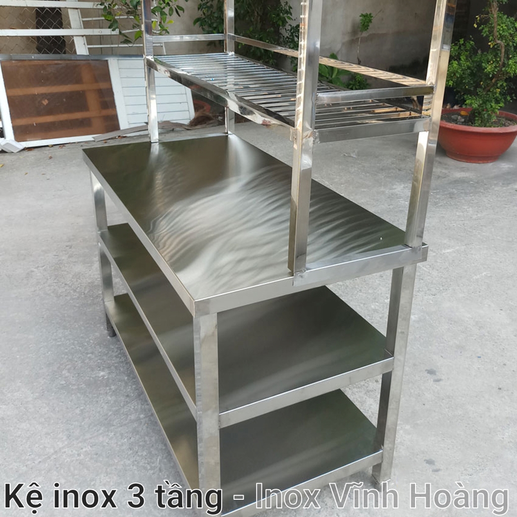 [Gia công] Kệ inox 3 tầng tại Hà Nội - Inox Vĩnh Hoàng