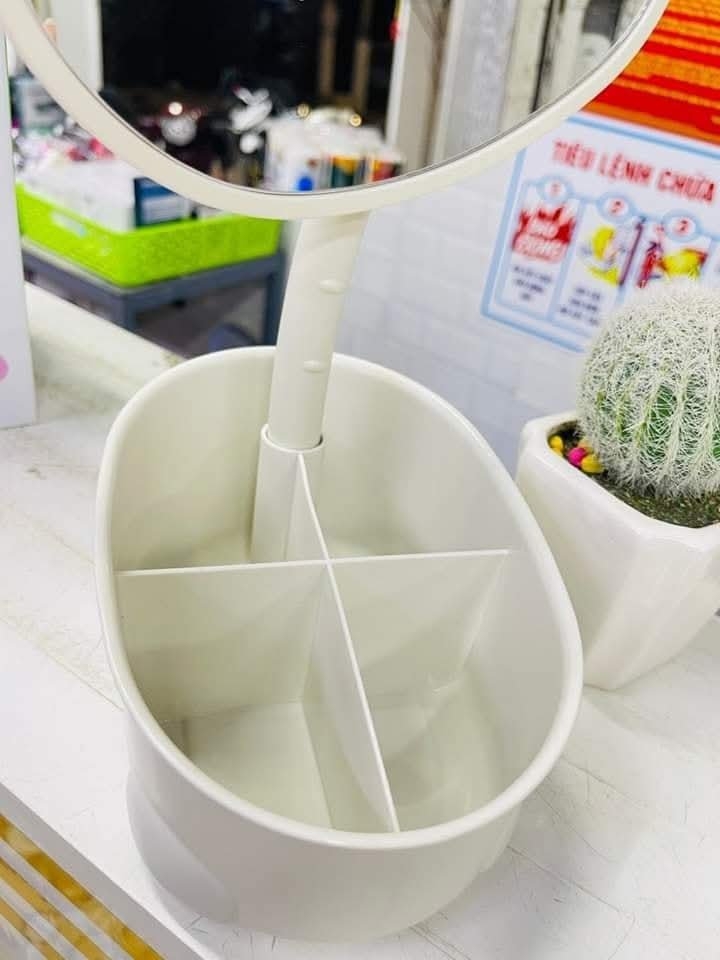 Gương Kèm Hộp Đựng Hình Tai Mèo Để Bàn Tiện Dụng (6)