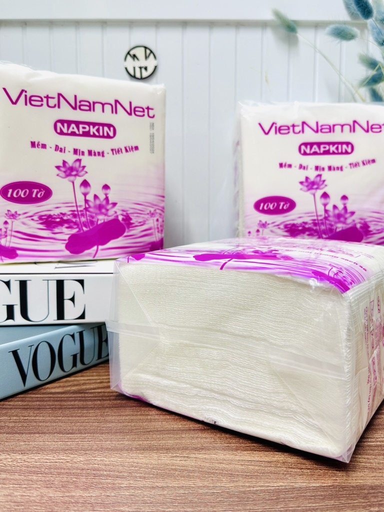 KHĂN GIẤY VUÔNG VIETNAMNET 100 TỜ (thùng 30bit)