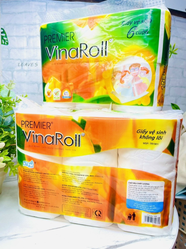 LỐC 6 CUỘN GIẤY KHÔNG LỖI VINAROL MẪU THƯỜNG (1)