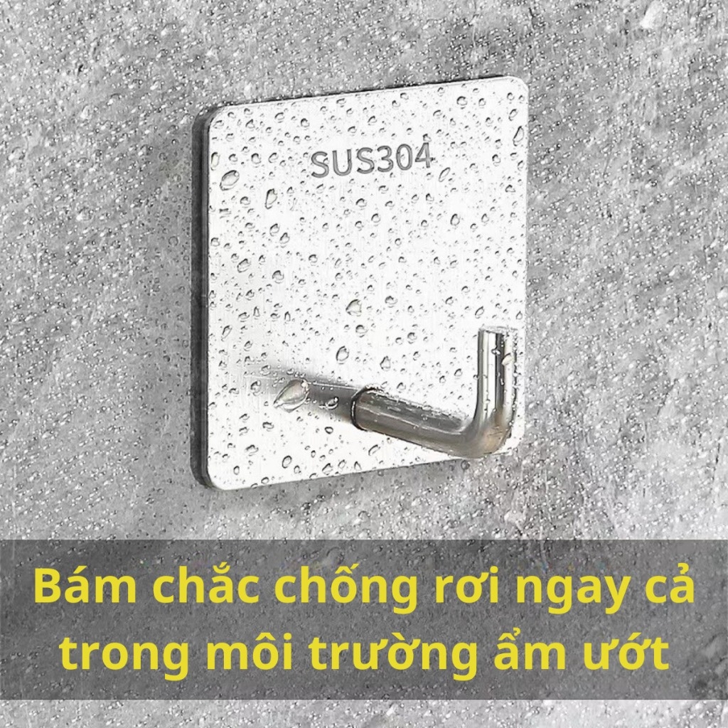Móc Treo Đồ Dán Tường Inox 304 Loại 1 (ko ck)