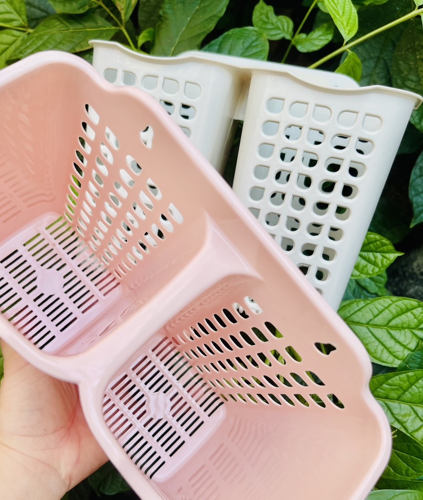 ỐNG 2 NGĂN ĐÔI LỚN CẮM ĐŨA, BÚT, BÀN CHẢI NHỰA HÀNG CTY (2)