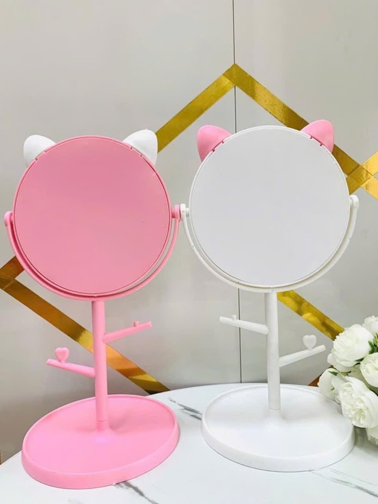 Gương tròn trang điểm có chổ để trang sức loại 1