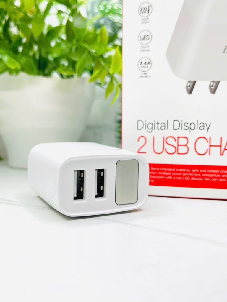 CÓC SẠC NHANH C86 2 CỔNG USB CÓ ĐÈN LED LCD CHÍNH HÃNG HOCO (7)