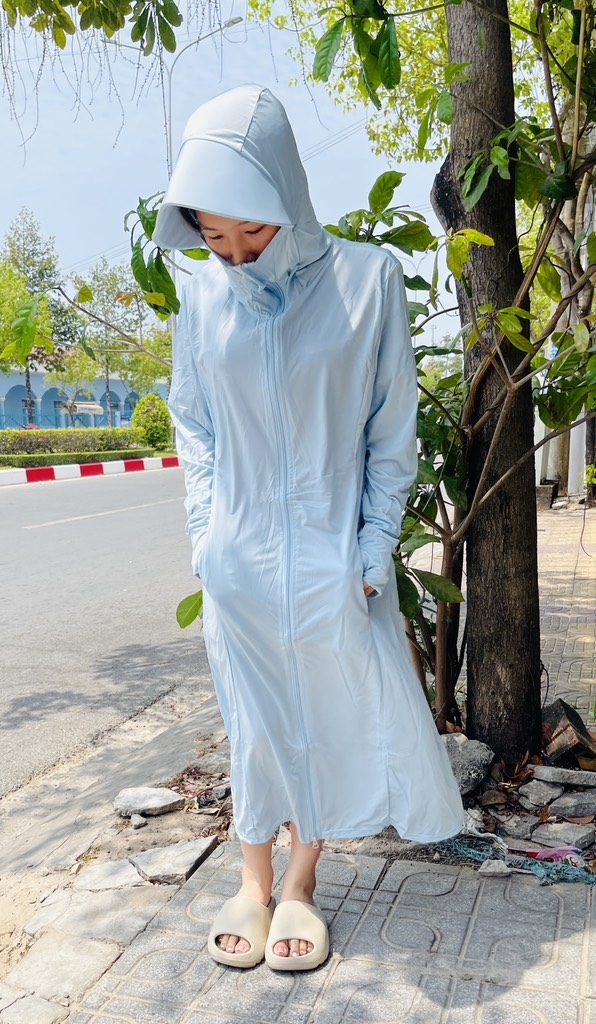 ÁO ĐẦM CHỐNG NẮNG THUN LẠNH CÓ NÓN (10)
