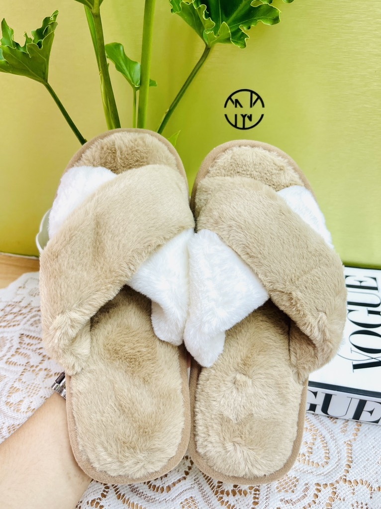 Dép lông chữ X màu đan xen (5)