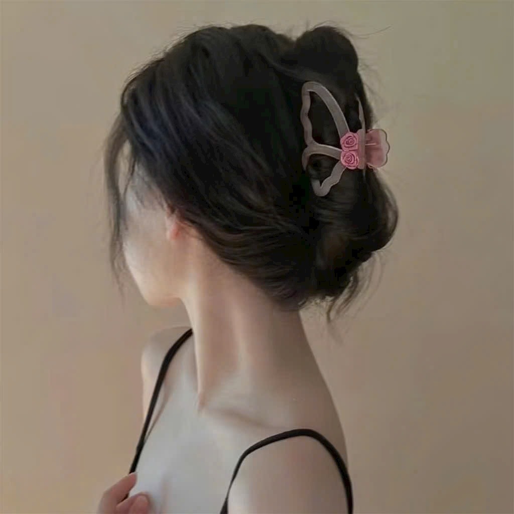 KẸP BƯỚM ĐÍNH HOA NHIỀU MÀU (1)