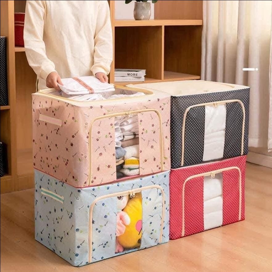 Tủ Vải Đựng Chăn Mền 66L Khung Sắt (6)