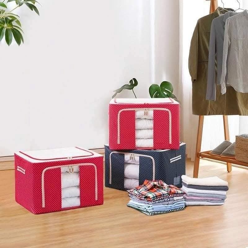 Tủ Vải Đựng Chăn Mền 66L Khung Sắt (6)