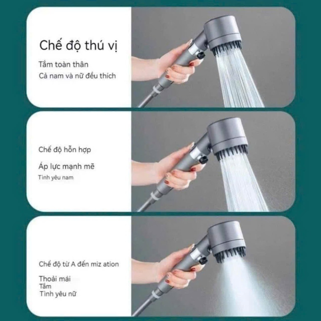 Bộ Vòi Sen Tăng Áp Kèm Dây 4 in 1 (4)