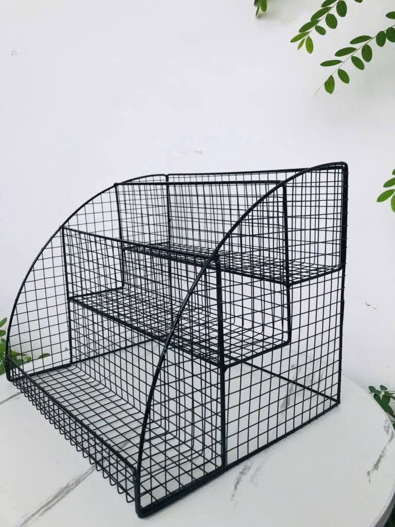 KỆ SÁCH DẠNG LƯỚI ĐỂ BÀN 3 NGĂN LOẠI ĐẸP (7)